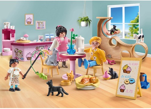 Playmobil Katzen-Café Bauset - My Life - Katzen Spielzeug-3