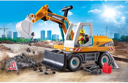 Playmobil Bagger - große Baustellenfahrzeuge Spielzeug-3