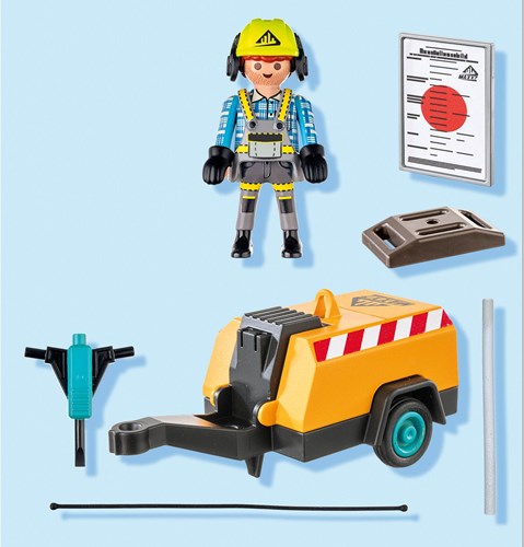 Playmobil Bauarbeiter Spielfigur - Action Heroes Baustellen Spielzeug-2