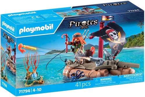 Playmobil Pirates Piratenfloß Bauset mit Schatz und Spielfigur