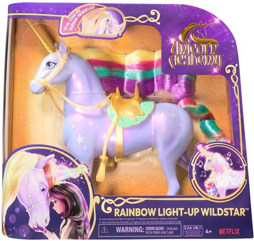 Unicorn Academy – Unicorn Wildstar - Rainbow Light-Up (Sounds Only & English) (28 Cm)