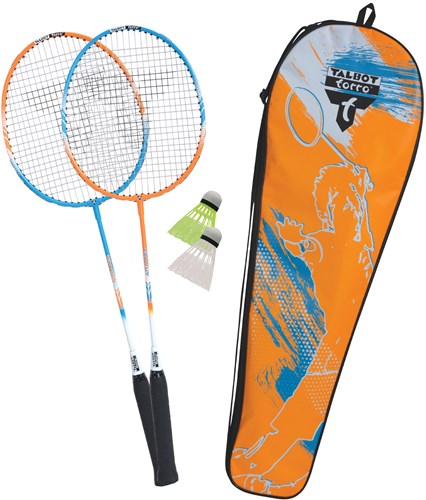 Schildkröt Badminton Set 2 Schläger und Federbälle Orange Qualität