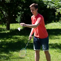 Schildkröt Badminton Set 2 Schläger und Federbälle Orange Qualität-2