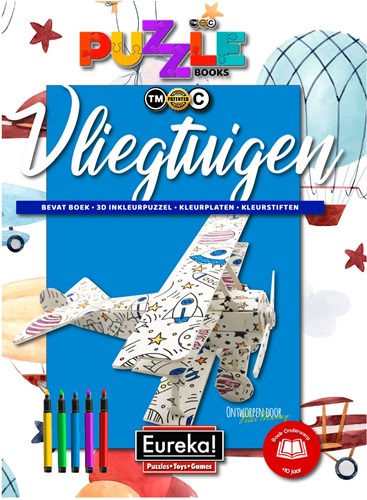 Eureka 3D Puzzle Buch Flugzeuge Malbuch und 3D Puzzle Spielzeug