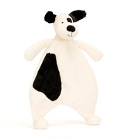 Jellycat Schmusetuch Hund Bashful Black & Cream - weiches Kuscheltuch