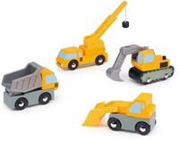 Mentari Holz-Baustellenfahrzeuge Spielset - 4 Stück