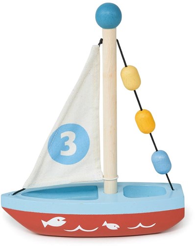 Mentari Holz Segelboot Spielzeug - bunt und robust