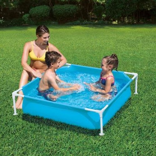 Summer Waves Aufstellpool 122x122x30 cm blau Kinderbecken Garten-2