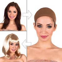 Boland Haarnetz Perücke beige - ideal für Karneval und Kostümparty-2