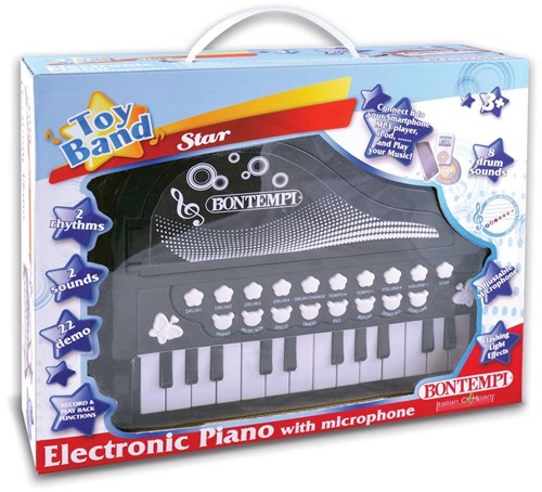 Bontempi elektronische Klavier Spielzeug mit Mikrofon - schwarz - Musik-2