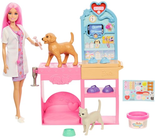 Mattel Barbie Tierklinik Spielset mit Puppe und Zubehör - Tierärztin-2