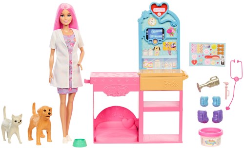 Mattel Barbie Tierklinik Spielset mit Puppe und Zubehör - Tierärztin-3