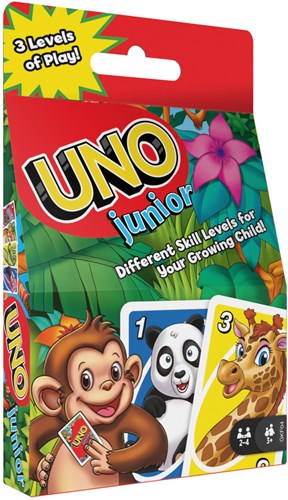 Mattel Kartenspiel UNO Junior - lustiges Kinderspiel mit Tiermotiven