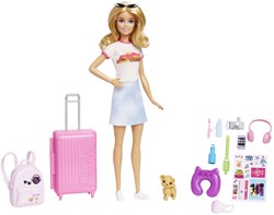 Barbie Reisepuppe - Modepuppe mit Koffer und Reiseaccessoires