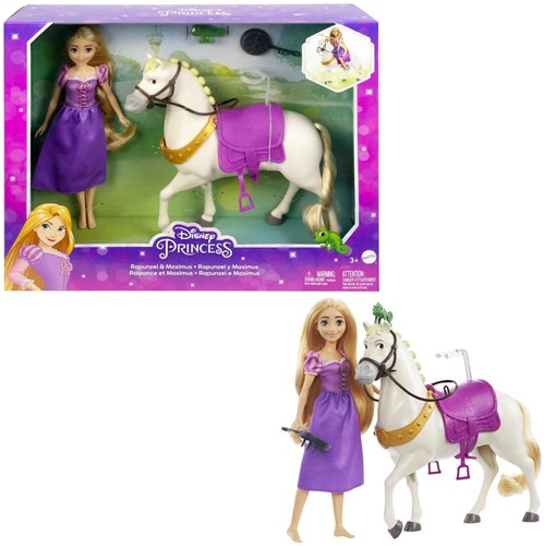 Mattel Disney Prinzessin Puppe Rapunzel mit Maximus und Pascal Spielset-2