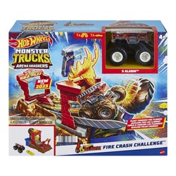 Hot Wheels Monster Trucks Arena Smash - Feuerwehr Crash Challenge Spielset