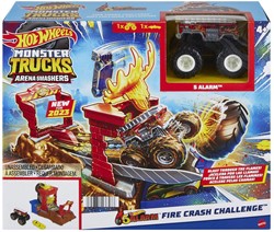 Hot Wheels Monster Trucks Arena Smash - Feuerwehr Crash Challenge Spielset