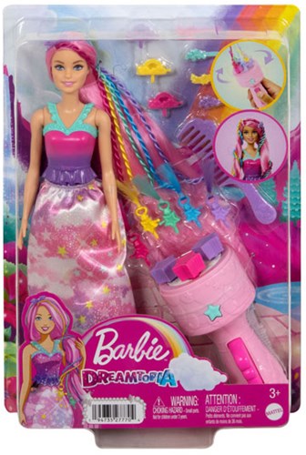 Mattel Barbie Puppe Dreamtopia Haarstyling mit Zubehör und Flechtwerkzeug