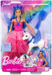 Barbie Puppe Einhorn 65 Jahre Jubiläum mit blauen Haaren und Zubehör