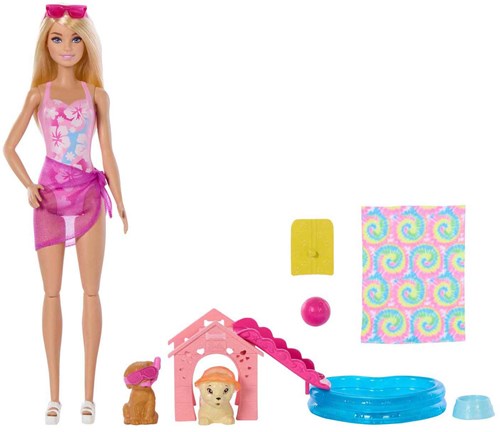 Mattel Barbie Welpen Pool Party Spielset - Barbie Puppenhaus Zubehör-3