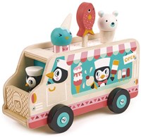 Tender Leaf Holz-Eiswagen Pinguin - Spielzeug Eiscremeauto - Rollenspiel