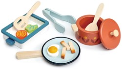Tender Leaf Holz Töpfe und Pfannen Spielset für Kinder - buntes Küchenspielzeug
