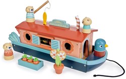 Tender Leaf Holz-Kanalboot Spielzeug mit Zubehör und Otterfamilie