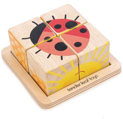 Tender Leaf Holz-Blöckenpuzzle - Lernspielzeug bunt für Kinder