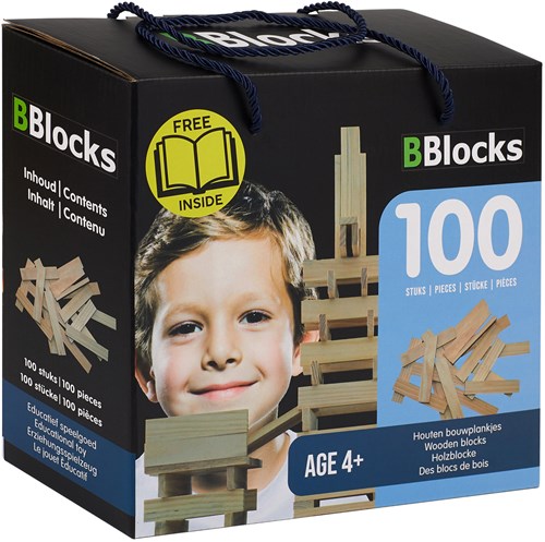 BBlocks Bouwplankjes Blank, 100dlg.