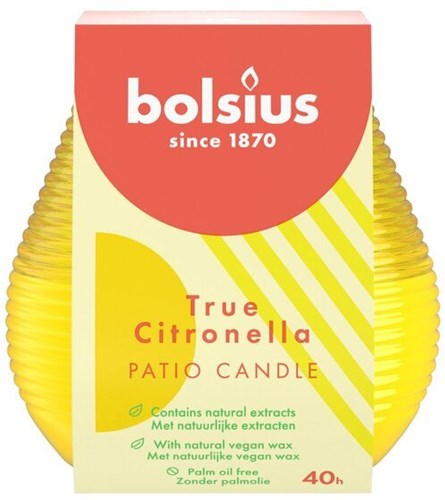 Bolsius Citronella Outdoor-Kerze Gelb - lange Brenndauer und frischer Duft-3