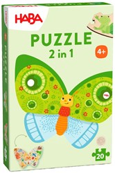 Haba Puzzle Tiere 2-in-1 Schmetterling Karton bunt für Kinder