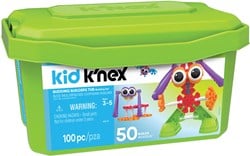 K'NEX 34361 - Bau- und Konstruktionsspielzeug Set Budding Builders Tub, Baukasten für angehende Baumeister mit 100 Teilen, Konstruktionsset für 50 Modelle, Kid K-Nex Box für Kinder von 3 bis 5 Jahre