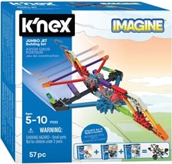 KNEX 35463 - Imagine BAU- und Konstruktionsspielzeug Set Jumbo Jet, Baukasten Grossraumflugzeug, Konstruktionsset Fuer Flieger, Bauset mit ueber 60 Teile, Spielset Fuer Kinder von 5 - 10 Jahre