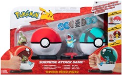 Pokemon Surprise Attack Game Speelset - Axew Poke Ball Vs Totodile Net Ball
