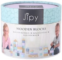 Jipy Holz Bausteine Spielzeugtonne 48-teilig für Kinder