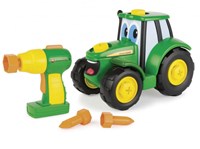 Tomy - Bauspielzeug Johnny Traktor mit Bohrmaschine, Licht & Sound