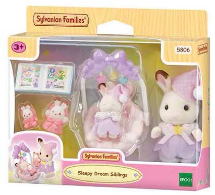 Sylvanian Families Traumset Spielzeug Bruder-Schwester Schlafzubehör