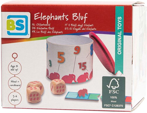 BS Toys Elefantenbluff - Würfelspiel für Kinder und Erwachsene - FSC Holz