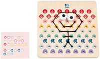 BS Toys Holz Fädelspiel Lernspielzeug mit Farbcodes und Musterkarten-3
