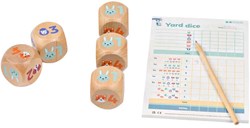 BS Toys Holz Würfelspiel Yatzy Junior mit Spielblock und Bleistift