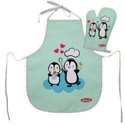 Heless Kinderschürze und Ofenhandschuh - Pinguin Design - Küchenspielzeug