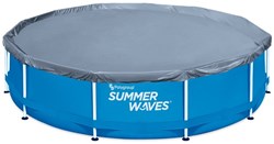 Summer Waves Poolabdeckung rund 366 cm - grau - Abdeckplane für Pool