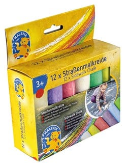 Pustefix Straßenkreide - bunte Malkreide für draußen - 12 Stück