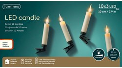 Lumineo LED Kerzenbeleuchtung kabellos mit Fernbedienung 10 Lampen warmweiß