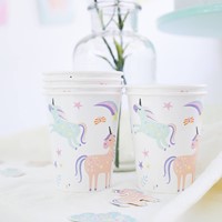 Folat Pappbecher Unicorns & Rainbows 250ml - Kinderparty Set-2
