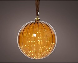 Lumineo LED Kugel Glas warmweißes Licht - Stimmungsbeleuchtung braun 10cm
