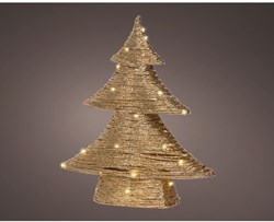 Lumineo Weihnachtsbaum LED Gold 40 cm stimmungsvolle Dekoration mit Timer