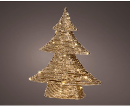 Lumineo Weihnachtsbaum LED Gold 40 cm stimmungsvolle Dekoration mit Timer