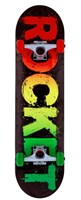 Hot Skateboard Rasta Fade 8 inch Rocket