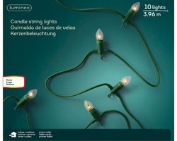 Lumineo Flammenlichterkette Außen 10 Lampen warmweiß 396cm Weihnachten